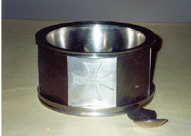 The Pewter bowl for use in baptism 