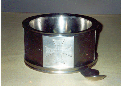 The Pewter bowl for use in baptism